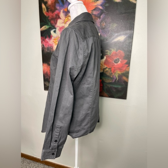 Madewell Size 10 Grey Fitted Dart Button Down Heavyweight Shirt NWT Canvas Chore - Picture 6 of 12